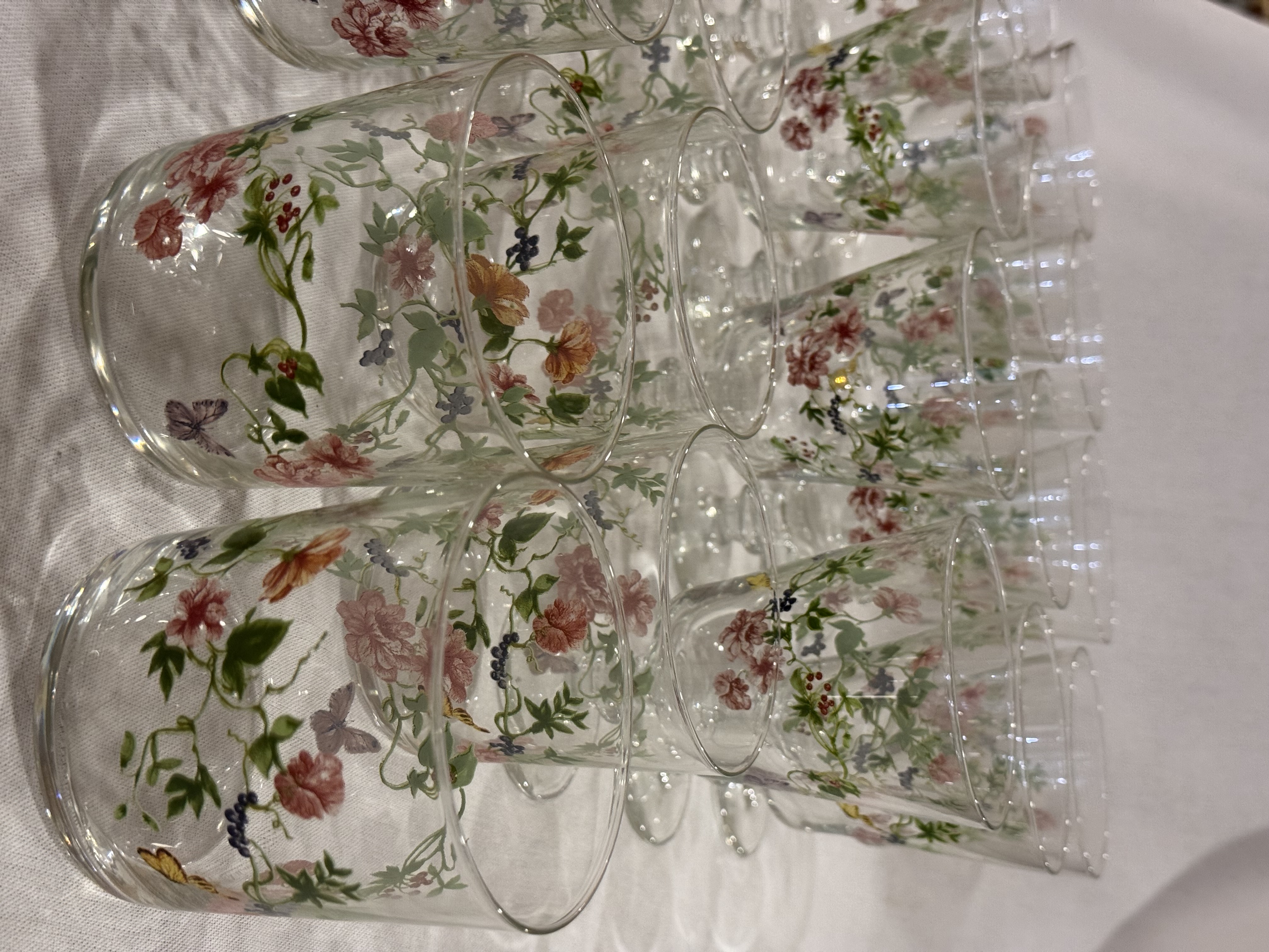 12 taças 10 copos floral ZH
