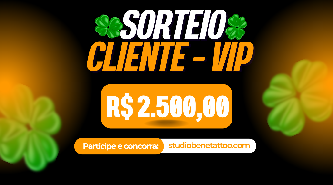 🎉 SORTEIO CLIENTE VIP – STUDIO BENE TATTOO 🎉