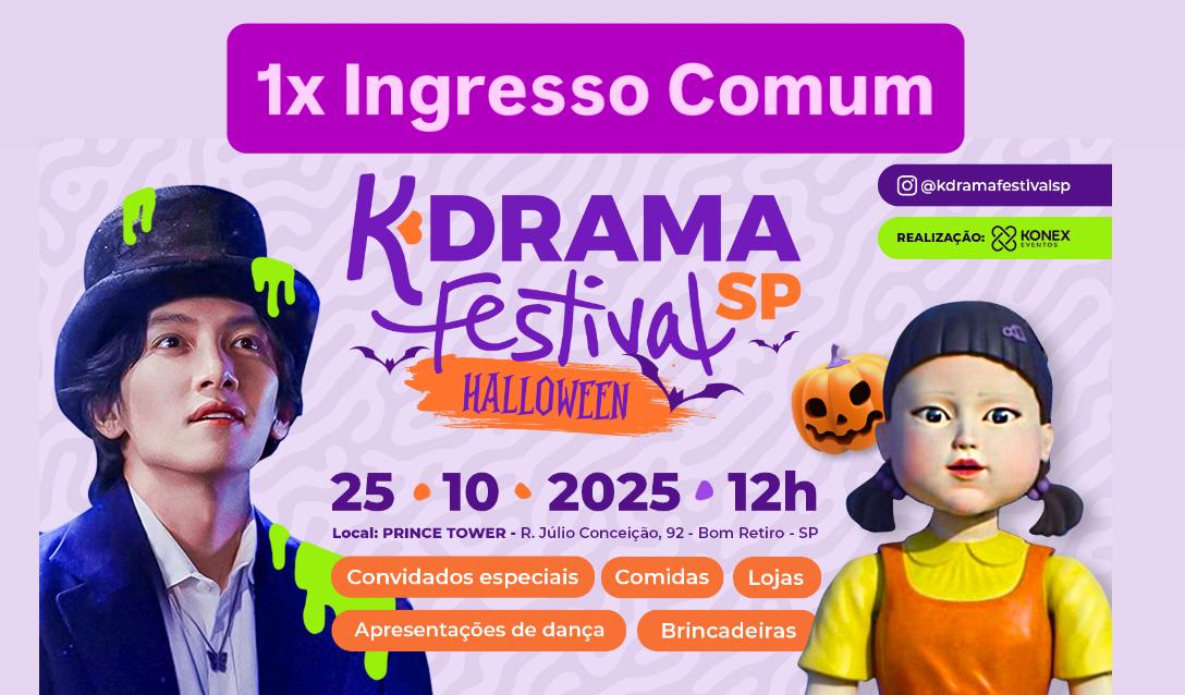 Rifa 02 - Concorre Ingresso Comum para o KDRAMA FESTIVAL 25/10