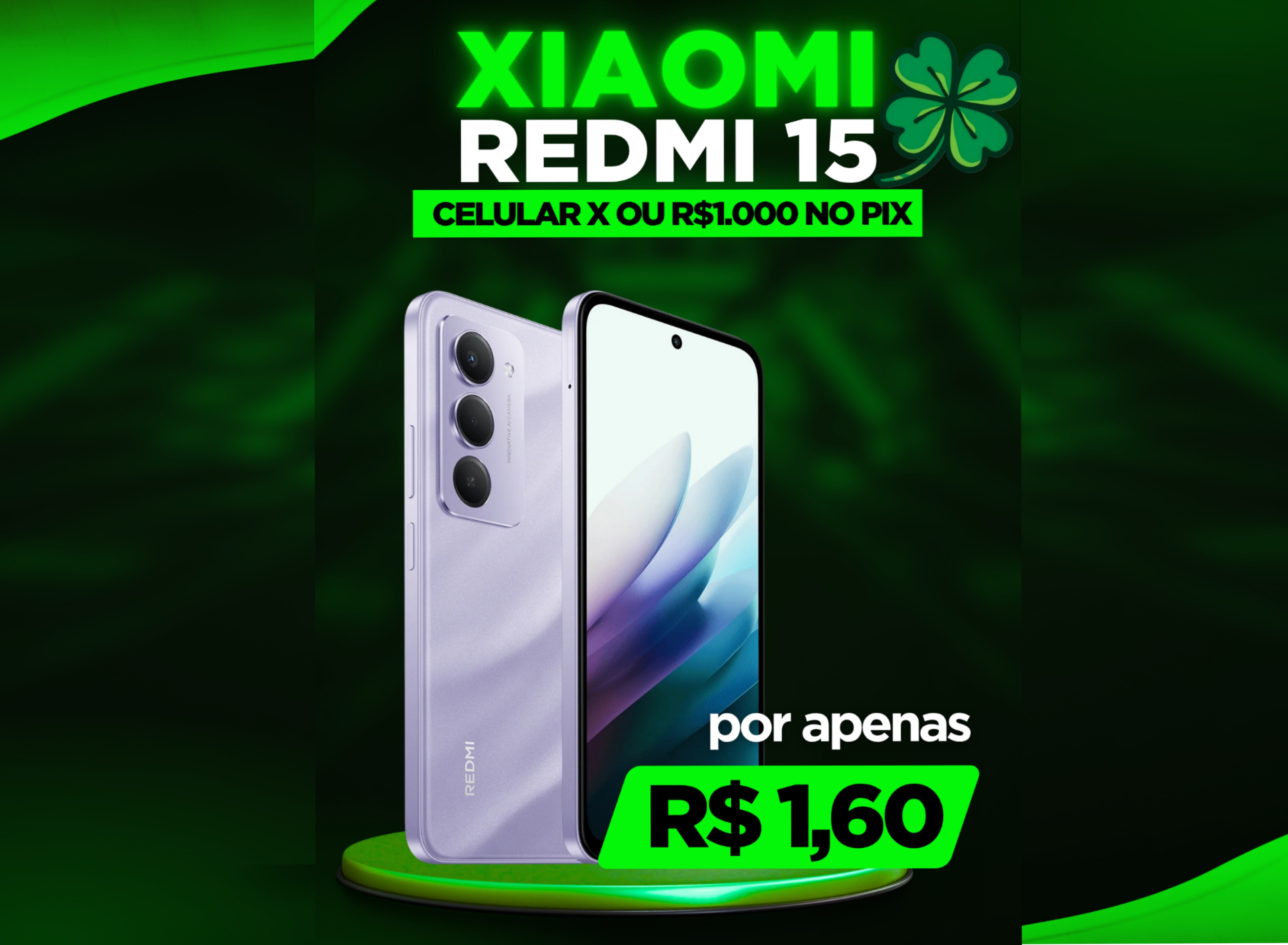 Xiaomi Note 15 pro ou R$1,000 No Pix