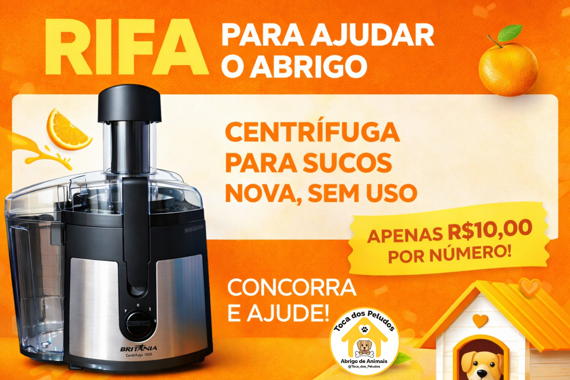 Rifa centrífuga Toca dos Peludos