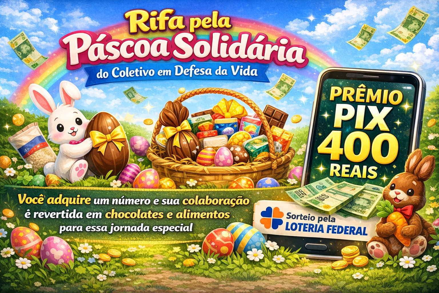 Rifa solidária da Páscoa  - Coletivo em Defesa da Vida