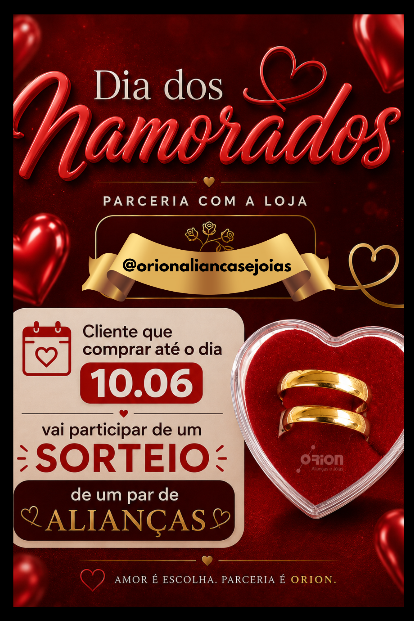 Sorteio dia dos namorados