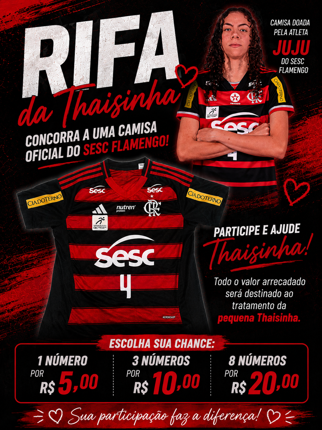 Ajude a Thaisinha - Camisa Sesc Flamengo