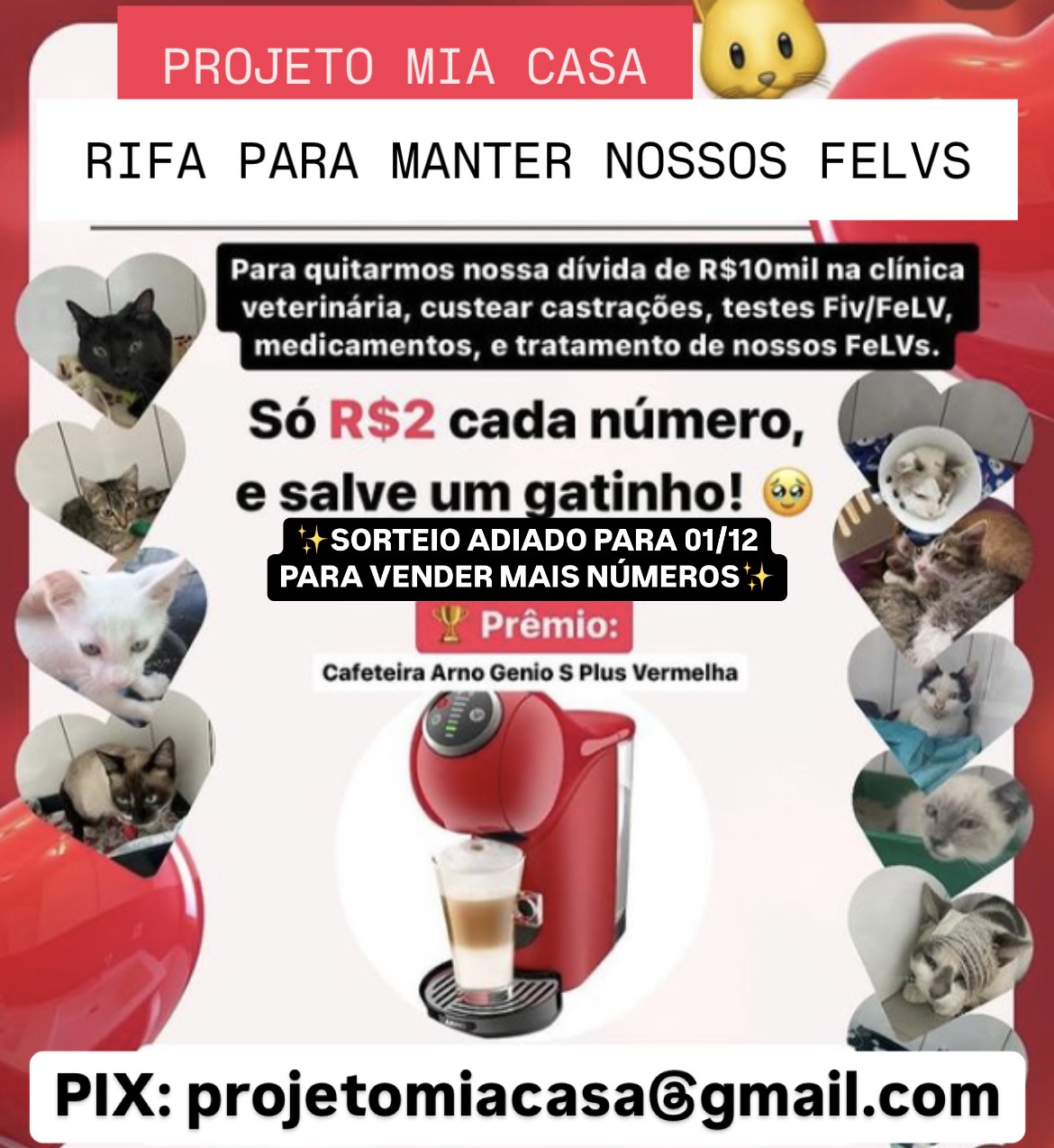 Rifa Cafeteira Arno Genio S Plus Vermelha - R$2
